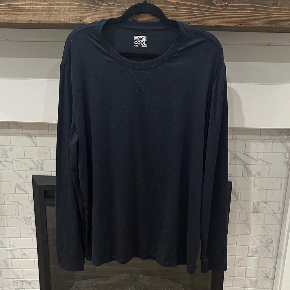 32 Degrees Men's Long Sleeve Tee dark navy blue 3 for $20